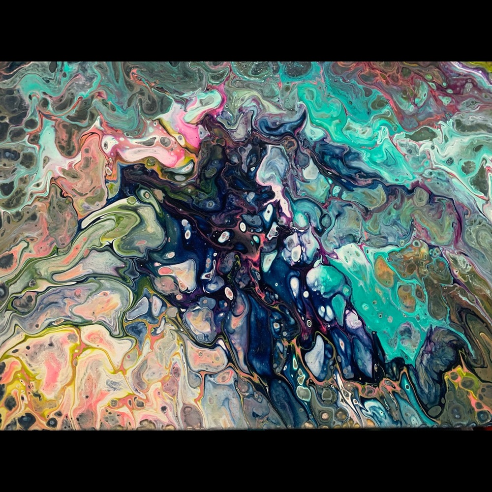 “Water Dragon” Original Signed Abstract Painting